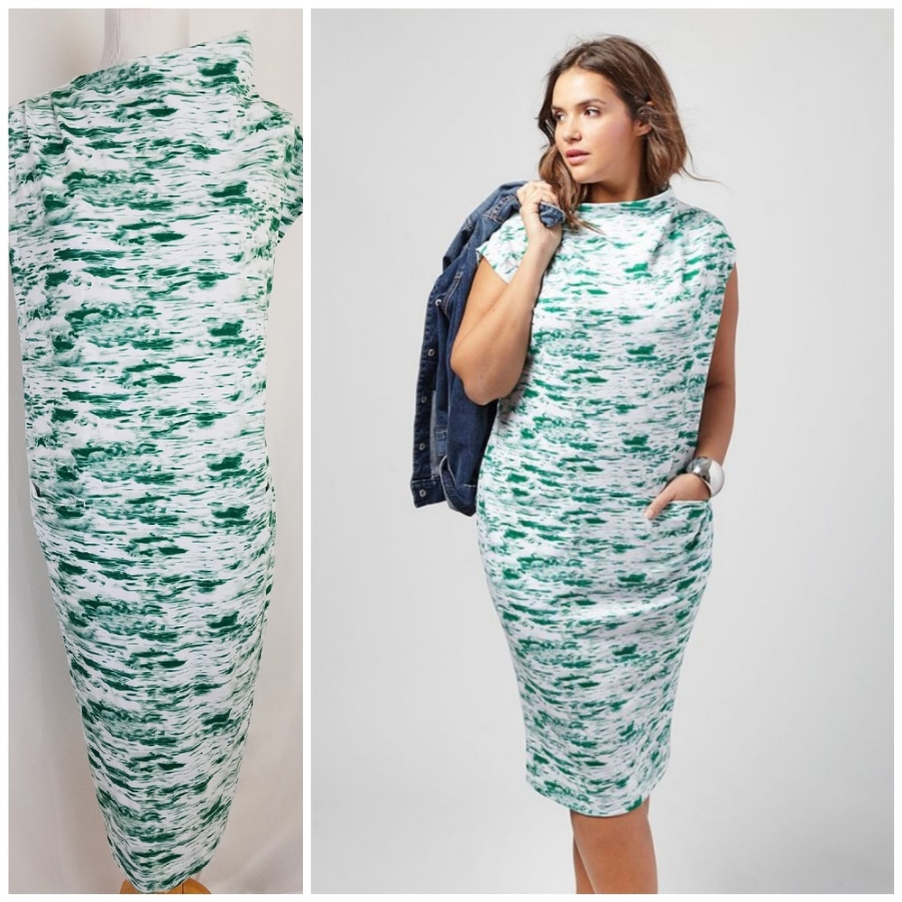 Lane Bryant x Otis College Midi Dress Green Pocket